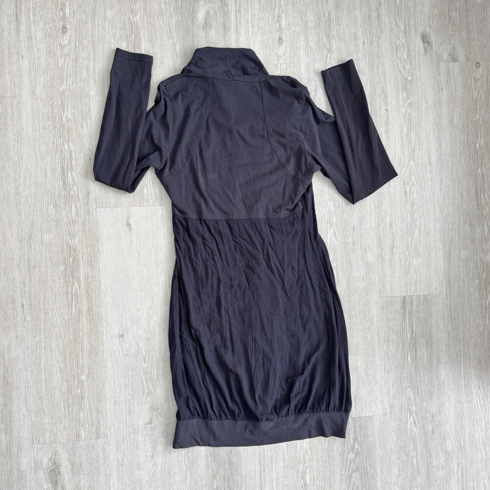 SANDWICH Dress Long Sleeve Cowl Neck Women Size 38 Navy Blue Pleated - Picture 11 of 12